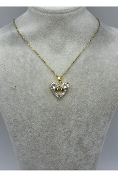 BİJU YILMAZ Steel Gold Heart Crispy Necklace - 25-Ctr399