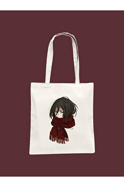 Hayali Şeyler Attack On Titan Mikasa Ackerman Baskılı Bez Çanta