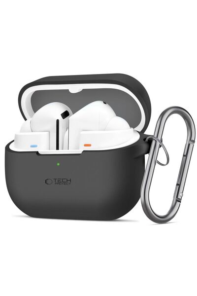 Tech-Protect Husă din silicon pentru Samsung Galaxy Buds 3/3 Pro - Neagră