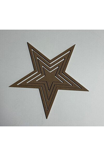 mdf 4'lü Yildiz Ham Mdf, 8mm Kalınlık, 30 Cm Kasnak, Boyanabilir Vidasız Kasn...