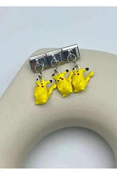 BİJU YILMAZ سلسلة فضية من الفولاذ على شكل بيكاتشو نومي - 25crm41