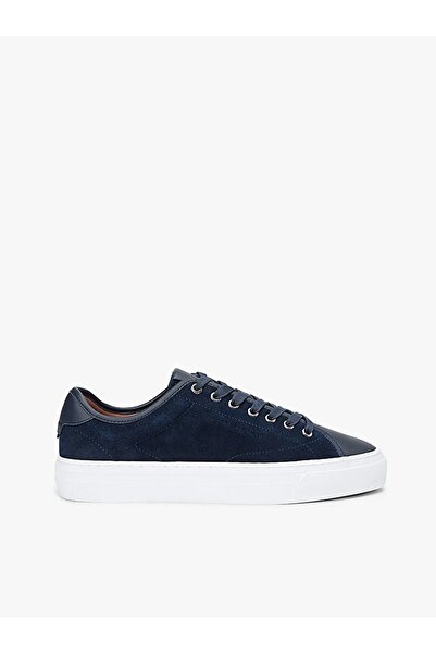 Tommy Hilfiger PREMIUM DRESS LEATHER MIX Erkek Mavi Sneakers - FM0FM05842