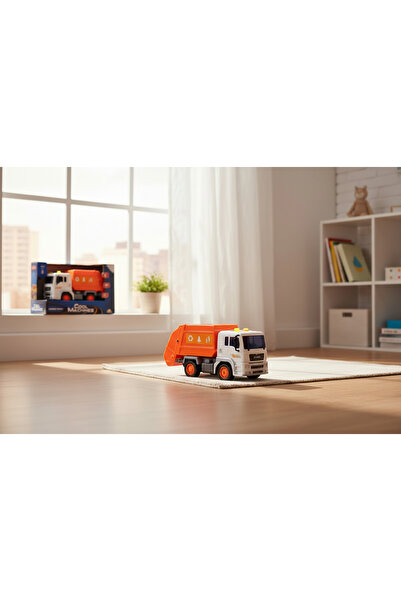 Sunman Sesli Ve Işıklı Oyuncak Sür Bırak Temizlik Kamyonu 20 CM
