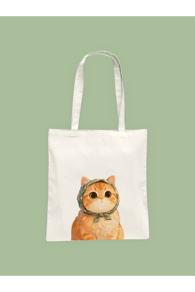 Hayali Şeyler Cute Kitten Printed Cloth Bag