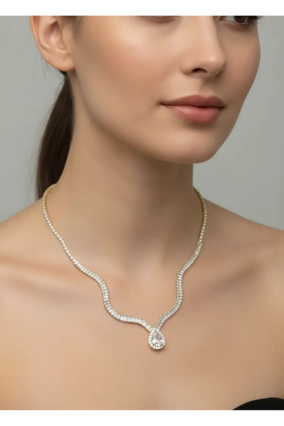 BİJU YILMAZ قلادة مسار الماء الذهبية VIP - 25-vipk28