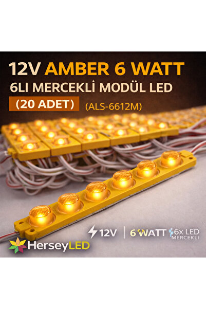 ALLES 12V AMBER 6 WATT 6LI MERCEKLİ MODÜL LED ( 20 ADET )