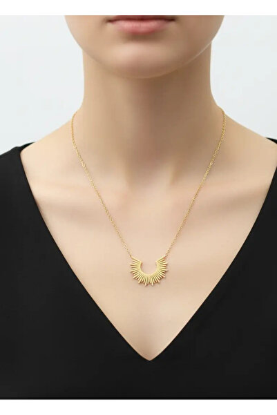 BİJU YILMAZ قلادة بتصميم ذهبي من الفولاذ - 25-clkk169