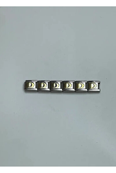 BİJU YILMAZ قلادة نومي الإيطالية على شكل حرف D من الفولاذ الفضي - 25crm161