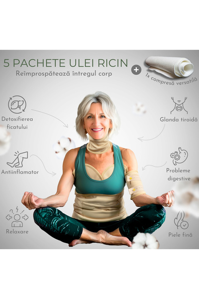 IZYDA Set 6 Pachete din Bumbac pentru Ulei de ricin, Comprese Reutilizabile (Nu include Ulei)