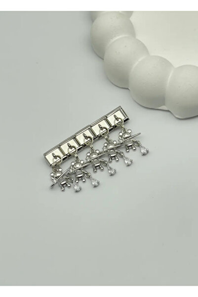 BİJU YILMAZ قلادة تيدي بير فضية من الفولاذ - 25crm03