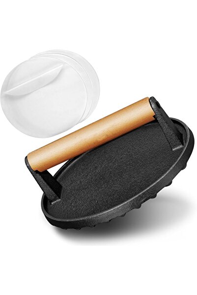 Arabest Smash Burger Press, Food-Grade Cast Iron Burger Smasher , with Thicke...