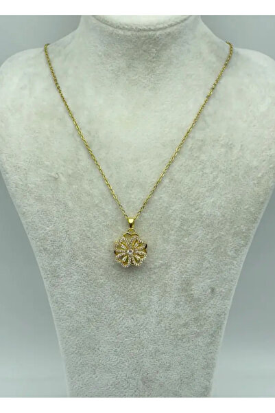 BİJU YILMAZ قلادة ذهبية دوارة من الفولاذ - 25-ctr116