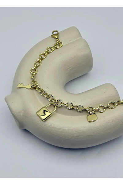 BİJU YILMAZ Xuping Gold Lock Bracelet - 25-Xpb140