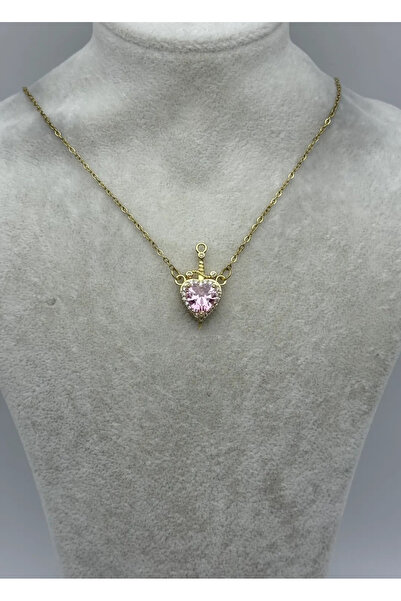 BİJU YILMAZ Steel Gold Stone Crispy Necklace - 25-Ctr396
