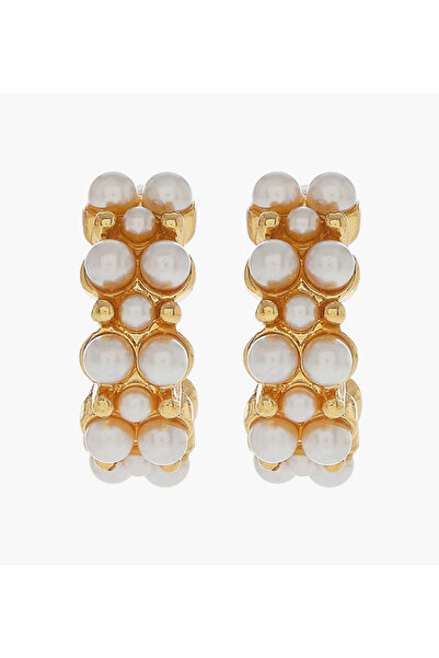 Lifestyle أقراط مزينة بلمسة معدنية مع مشبك خلفي