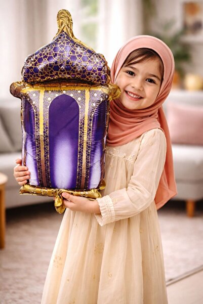 bezzar Ramazan Kandili Mor Renk Folyo Balon