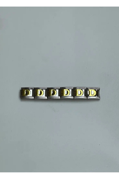 BİJU YILMAZ قلادة نومي الإيطالية على شكل حرف D من الفولاذ الفضي - 25crm155