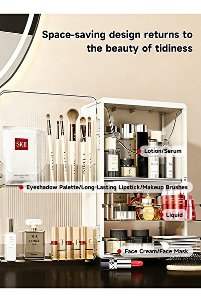 Generic Desktop cosmetic storage cabinet, dust-proof skincare product storage...