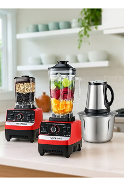 TOSCANA U 3 في 1 مجموعة فرامة لحوم و خضار كهربائية سعة 5 لتر و خلاط متعدد الو...