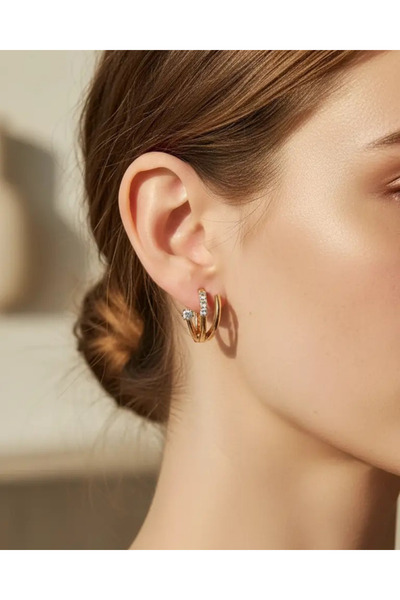 BİJU YILMAZ Xuping rose design earrings - 25-xpkp175
