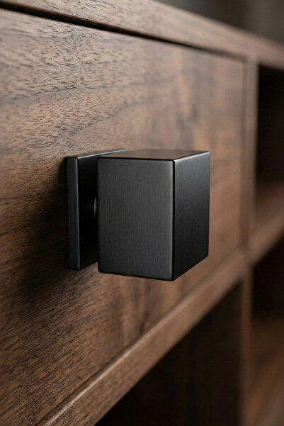 BERFİNO Matte Black Square Furniture Knob – Drawer Cabinet Nightstand Handle ...