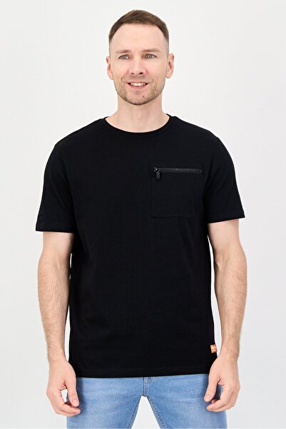 BENCH Men Crew Neck Short Sleeve Brand Logo T-Shirts, Black