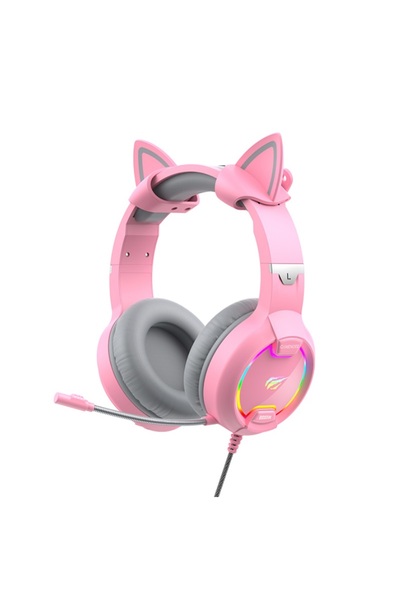 Havit Gamenote H2233D Gaming Headset, RGB, 3.5mm+USB, 50mm Driver, Pink