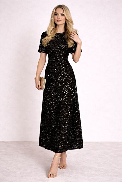 Kureyzibies Women's Sequined Midi Dress