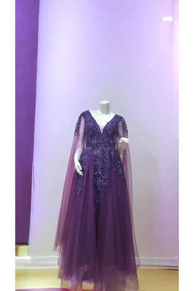 SERA Long evening dress in purple