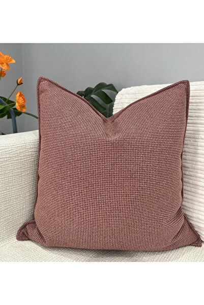 unique home collection وسادة يونيك هوم بنقشة مربعات الوافل، لون وردي