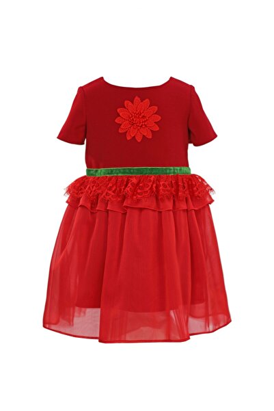 ambar studio LILLIAN red silk girls dress