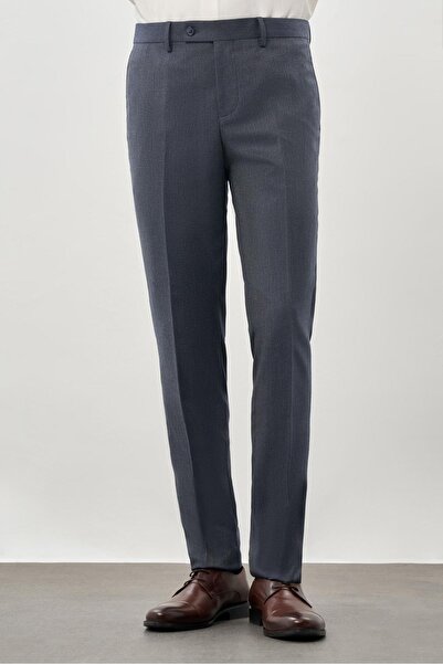 İmza Pantaloni clasici slim fit, din gabardină uni, albastru marin, cu buzuna...