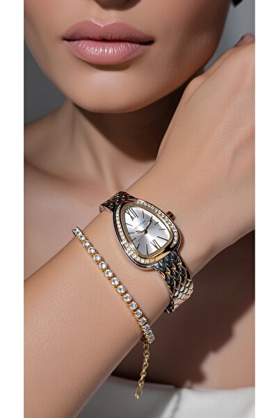 Homies Women's Wristwatch Snake Model with Stones, Comes with Gift Box and Br...