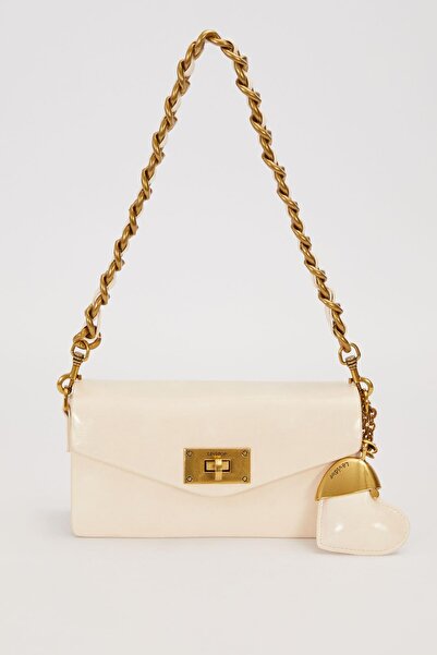 Levidor Cream Half Metal Heart Shoulder Bag