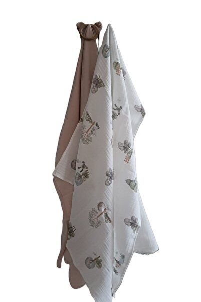 Caramell ماي بيبي كومسال 80x90 سم 1 قطعة قطن ممشط 1 قطعة بطانية موسلين 1 قطعة...