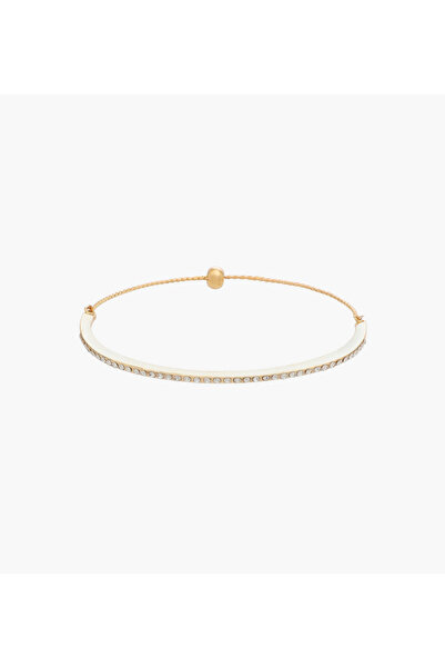 Lifestyle Metal Slider Clasp Embellished Bracelet