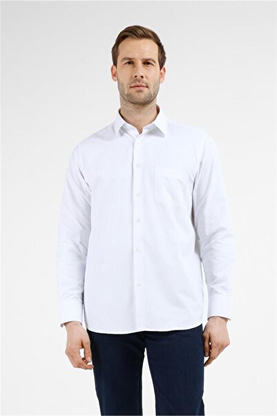 İmza Cămașă din bumbac cu model în dungi alb-albastre, cu guler rigid, mânecă...