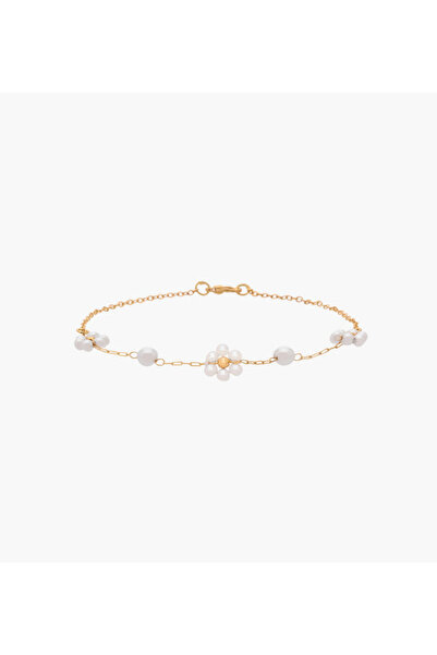 Lifestyle Gold Tone Pearl Embellished Anklet