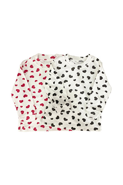 TWOO KİDS Baby Girl Cotton Patterned Long Sleeve Pajama Top Set 2-Piece Advan...