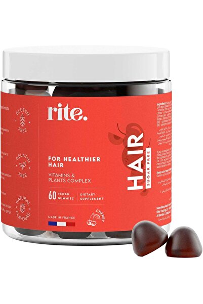 RITE فيتامينات للشعر، لشعر صحي، بيوتين، نمو أسرع للشعر، خالي من السكر، نباتي،...