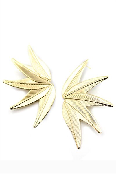 MENESSA أقراط من أوراق المعدن - ذهبي