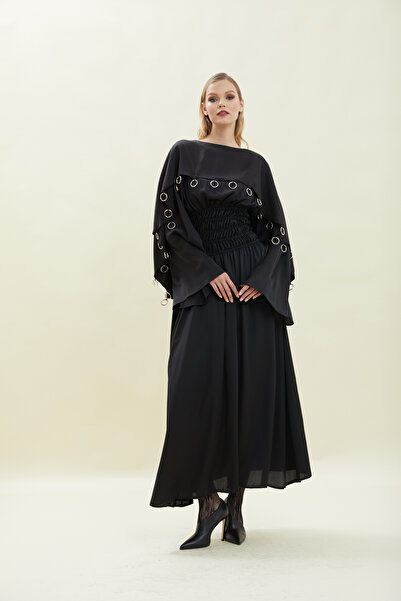 VERDA Rochie tip pelerină cu detalii inelare