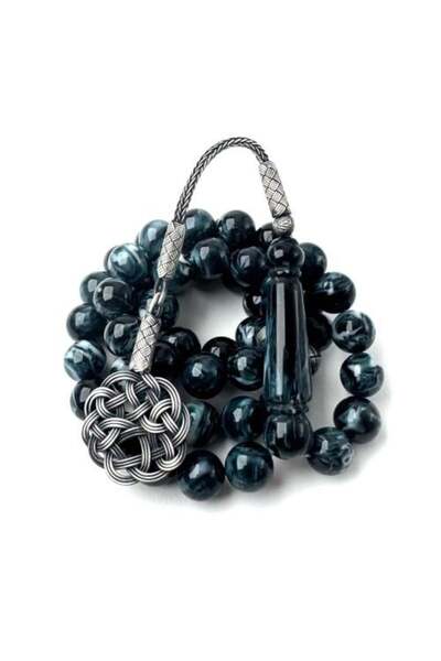 TRABZON Marble Blue - Turquoise and Silver Spacers