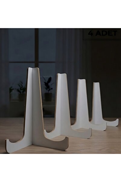 ih ihra 4 Adet Ahşap Destek Standı - 9 cm Kitap, Resim ve Çerçeve Tutucu Kaide