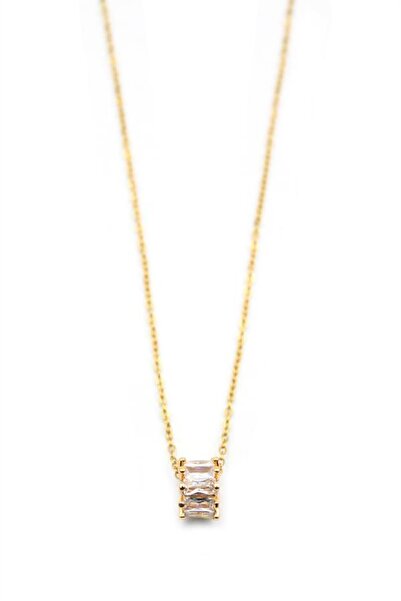 MENESSA قلادة من الحجر - ذهبي