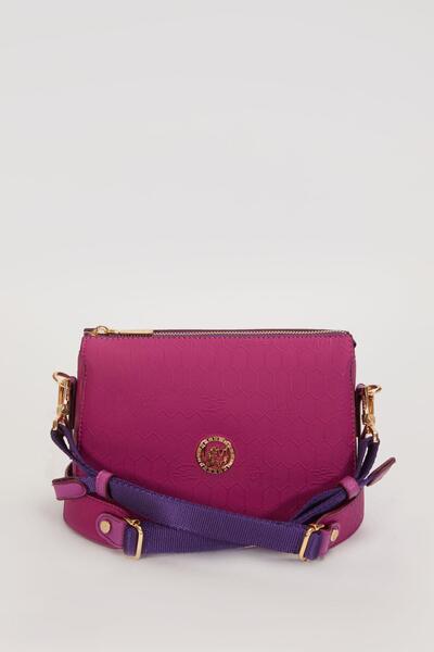 Levidor Fuchsia Honeycomb Embossed Shoulder Bag