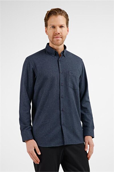 İmza Μπλε ναυτικό πουκάμισο με κουμπιά στο γιακά, μακρυμάνικο, με τσέπες, άνε...