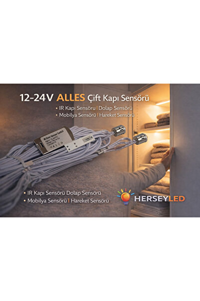 ALLES 12-24V Çift Kapı Sensörü IR Kapı Sensörü Dolap Sensörü Mobilya Sensörü ...