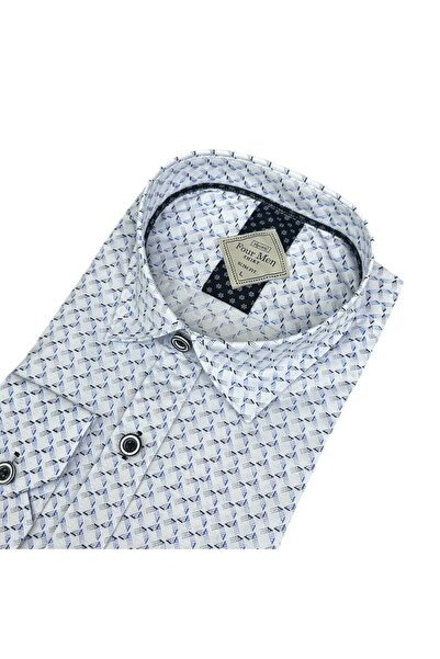 OwenLife Owen Life Cotton Fabric Slim Fit Patterned Shirt