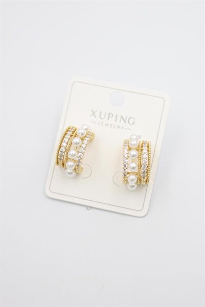 MENESSA Pearl Hoop Earrings - Gold